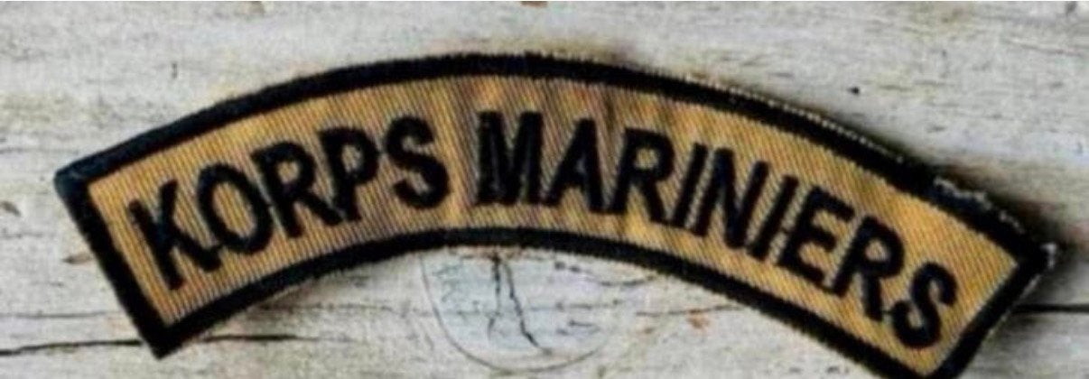 Korps Mariniers Schouder Straatnaam Embleem, Verzenden, Marine, Nederland, Embleem of Badge