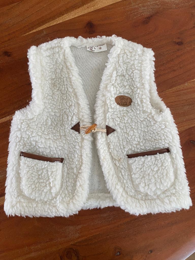 Gilet bodywarmer schapenwol maat 104 110 116 122, Ophalen of Verzenden, Zo goed als nieuw, Jongen of Meisje