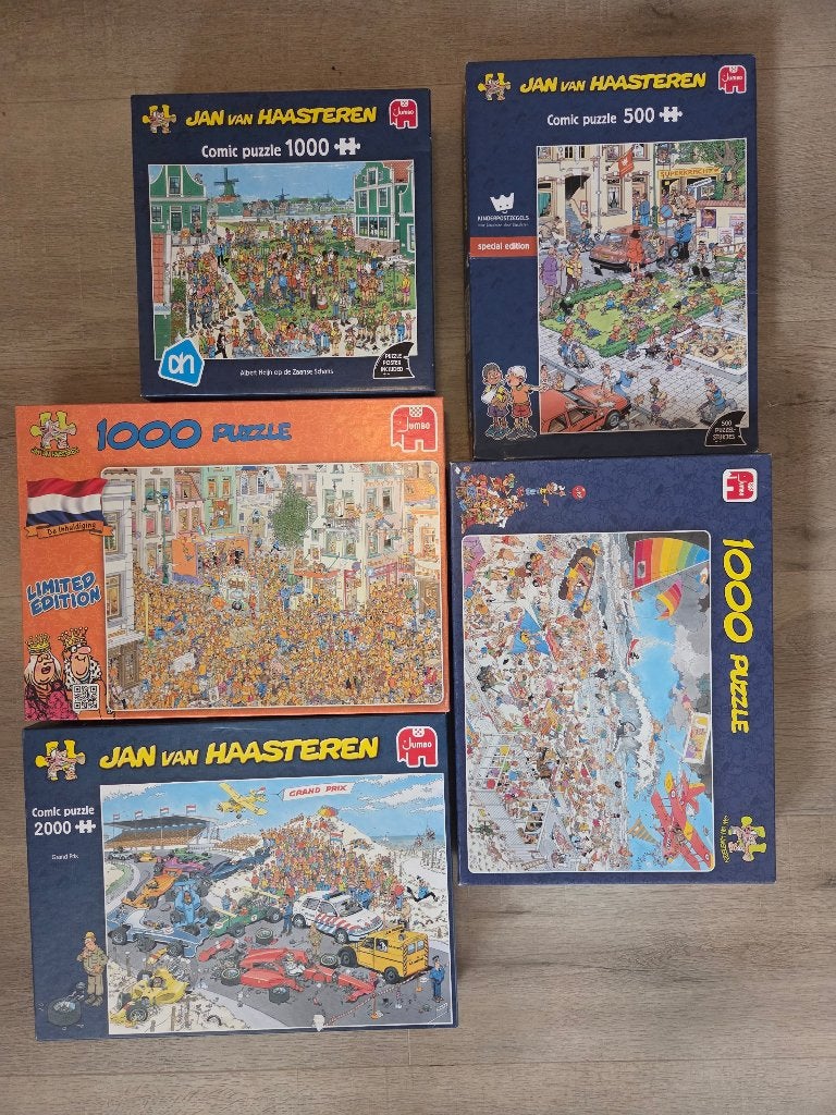 Jan van haasteren puzzles, Ophalen of Verzenden, 500 t/m 1500 stukjes, Zo goed als nieuw, Legpuzzel