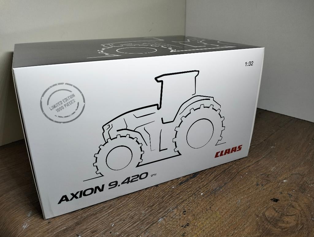 Te koop Marge Models Claas Axion 9.420 Gray  Gelimiteerd ., Ophalen of Verzenden, Nieuw, Tractor of Landbouw, Overige merken