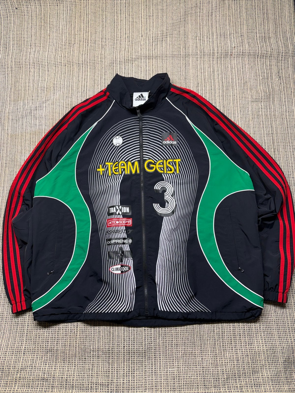 Adidas Team Geist Trainingsjack - Zwart/Groen/Rood XL, Kleding | Heren, Verzenden, Zwart, Algemeen, Maat 56/58 (XL)