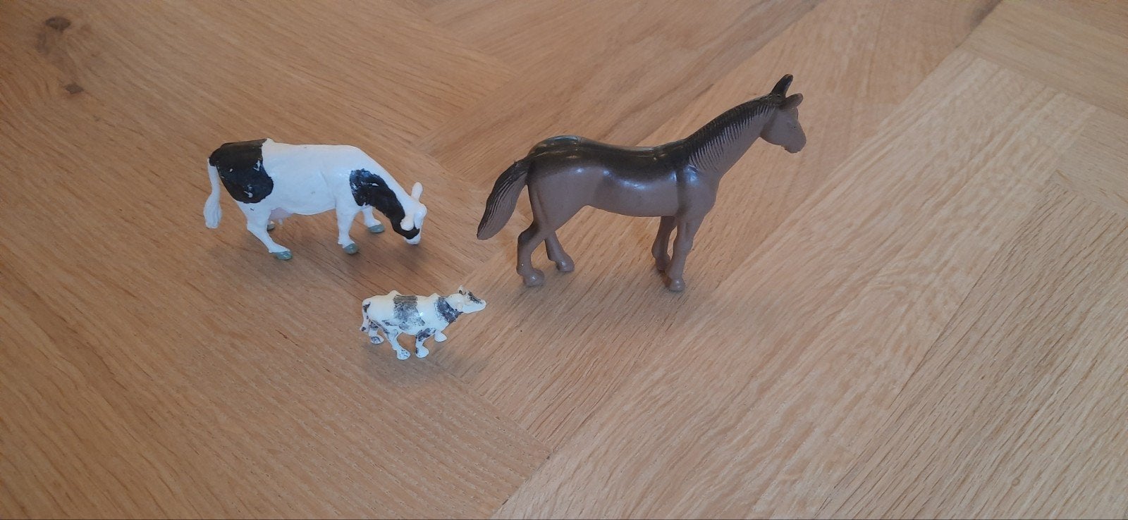 Set van 3 boerderijdieren: paard, koe en kalf, Ophalen of Verzenden, Gebruikt, Jongen of Meisje