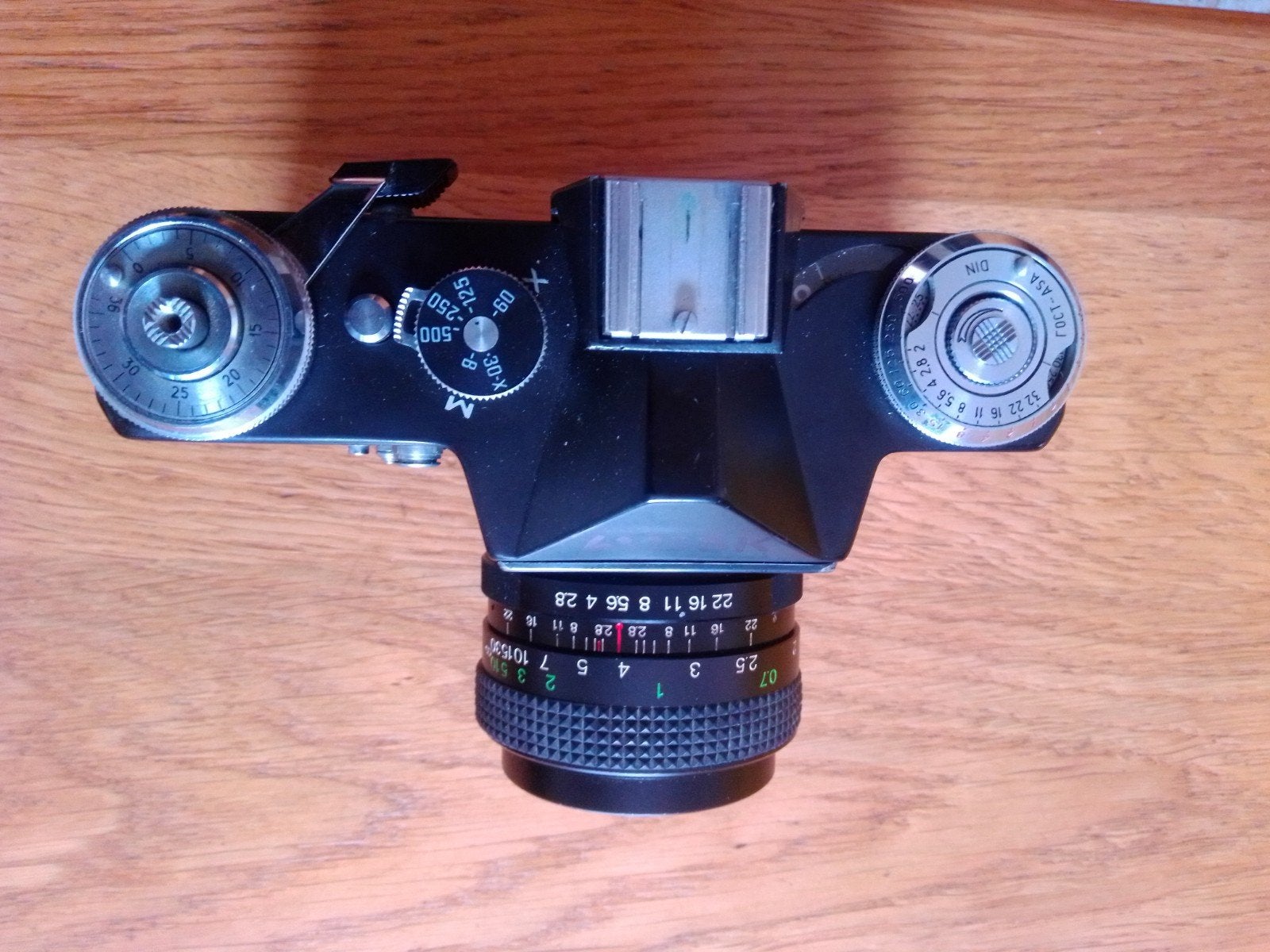 Zenit-E Spiegelreflexcamera met Cosinon Auto 35mm f/2.8 lens, Ophalen of Verzenden, Gebruikt, Spiegelreflex, Overige Merken