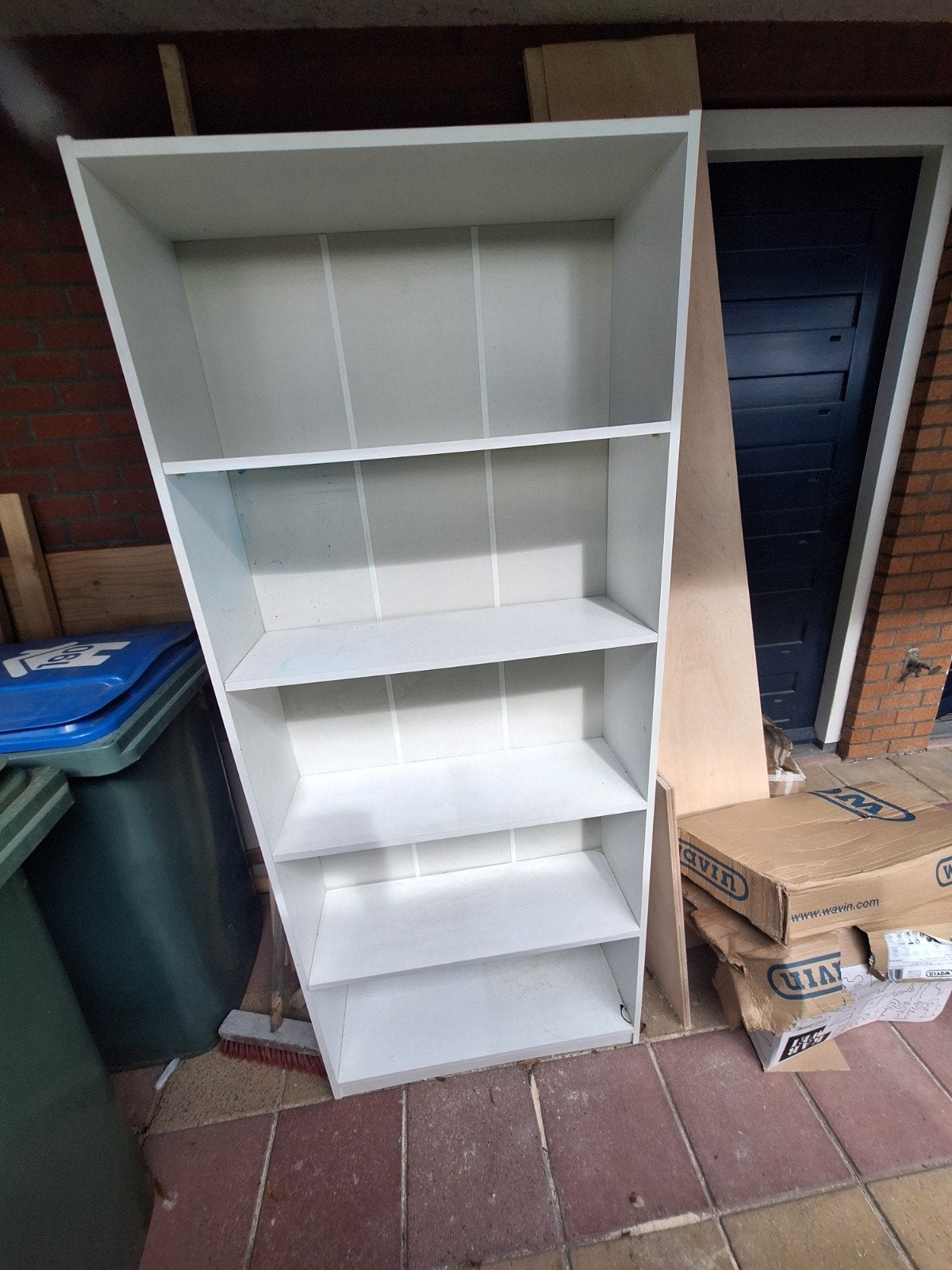 Witte Boekenkast - 75x178 cm, Met plank(en), Gebruikt, 150 tot 200 cm, 25 tot 50 cm