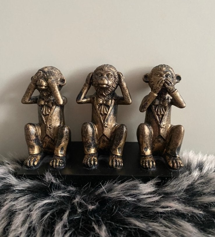 Apen Beeld / horen, zien, zwijgen 20 cm, Verzenden, Nieuw, Dier
