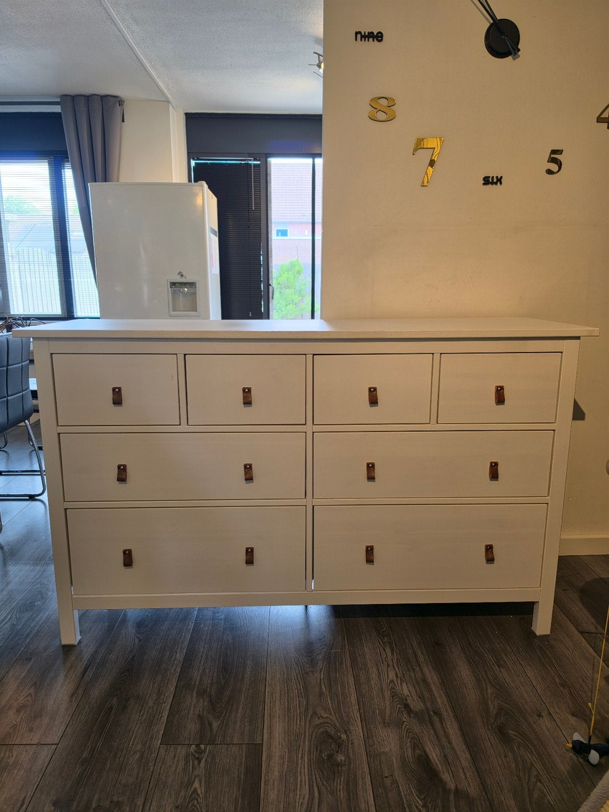 I.Z.G.S. Ikea hemnes ladekast wit gebeitst met 8 lades., Ophalen, 5 laden of meer, Zo goed als nieuw, Minder dan 100 cm