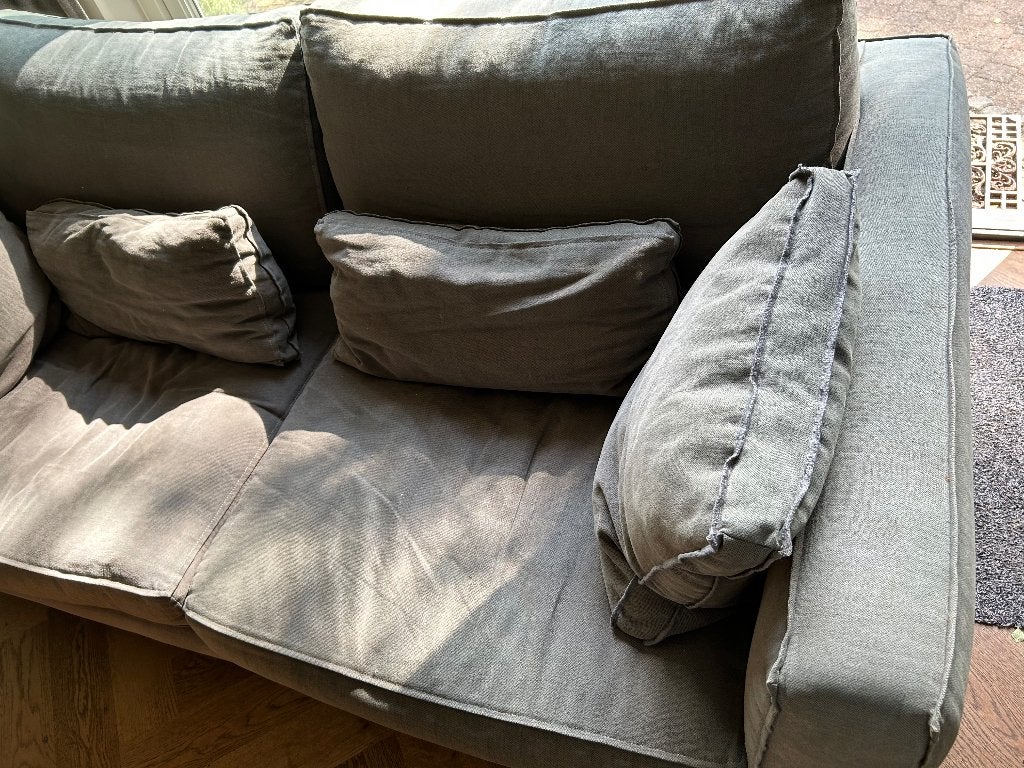 Design bank Linteloo 2,5-zits, grijs antraciet, Gebruikt, 100 tot 125 cm, Tweepersoons, Rechte bank