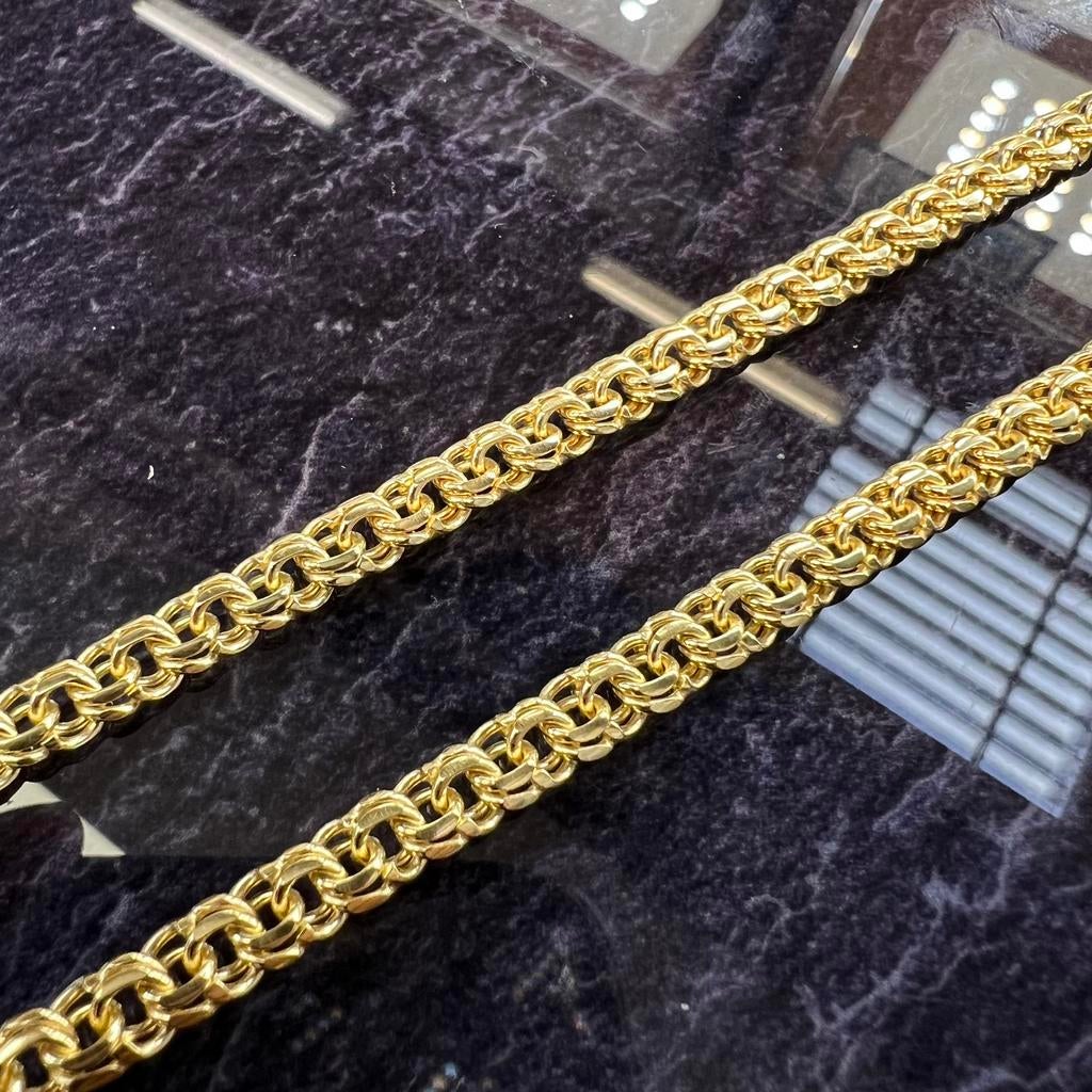 14k gouden ketting massief schakel italy, Ophalen of Verzenden, Nieuw, Goud