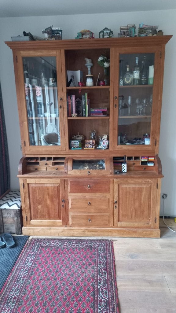 Teakhouten grutters kast, Huis en Inrichting, Ophalen, Gebruikt, 200 cm of meer, 150 tot 200 cm