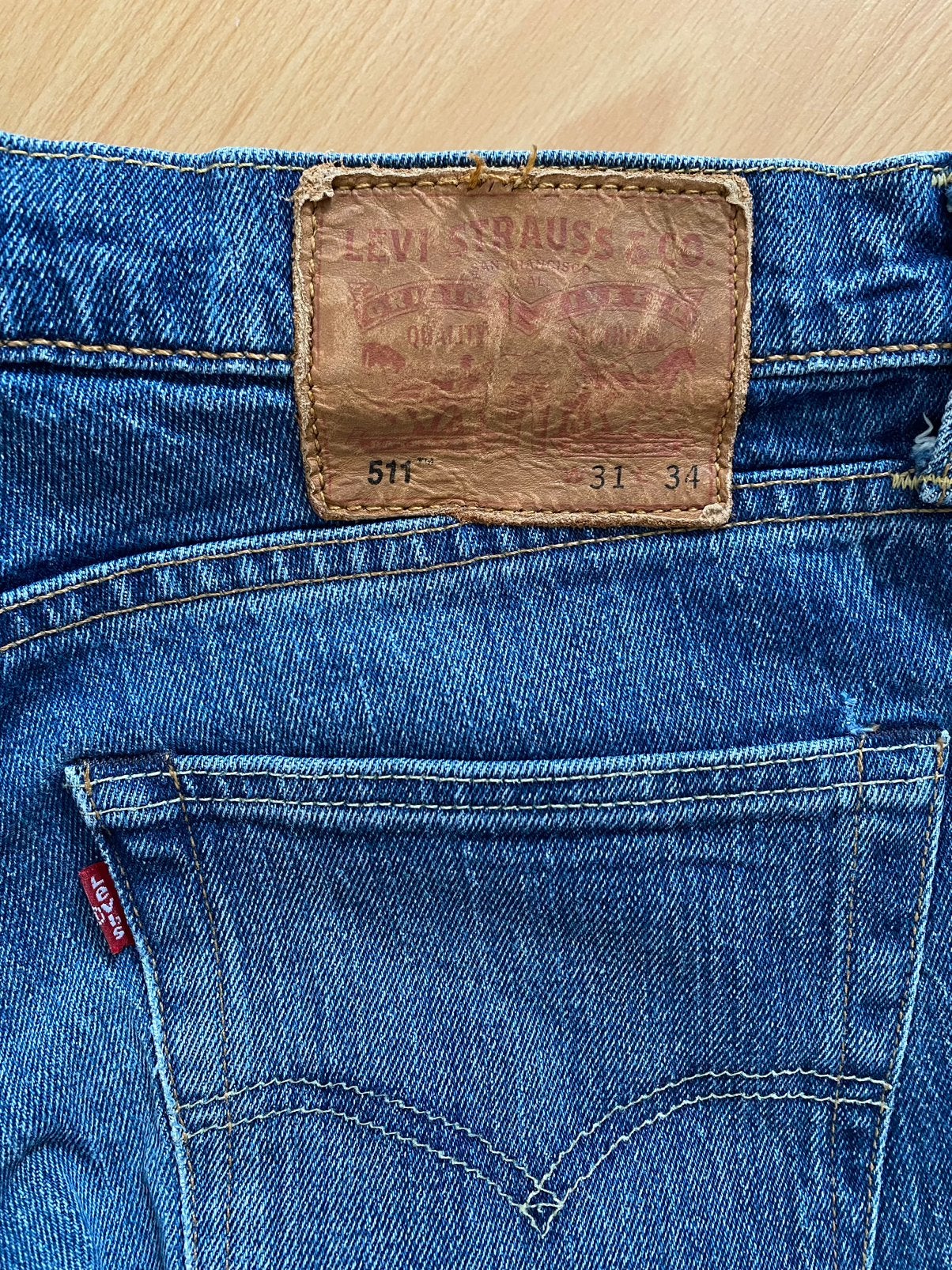 Spijkerbroek Levi’s 511, maat 31/34, zgan, Kleding | Heren, Spijkerbroeken en Jeans, Ophalen of Verzenden, Zo goed als nieuw, Blauw