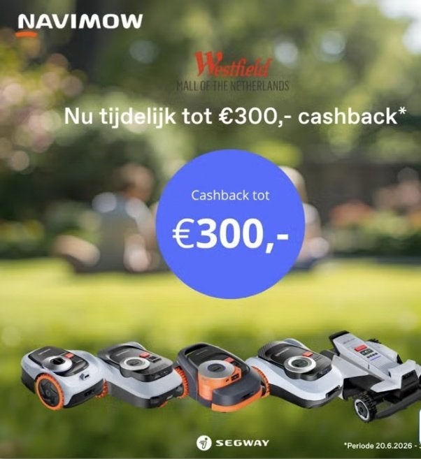 Gezocht: Segway Navimow Cashback voucher (Westfield Mall), Verzenden, Nieuw, Segway Navimow, Bestuurbaar via app