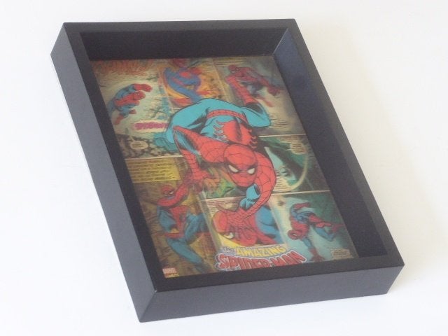 Spiderman 3D Hologram in diepe zwarte lijst, Ophalen of Verzenden, Kuifje, Beeldje of Figuurtje