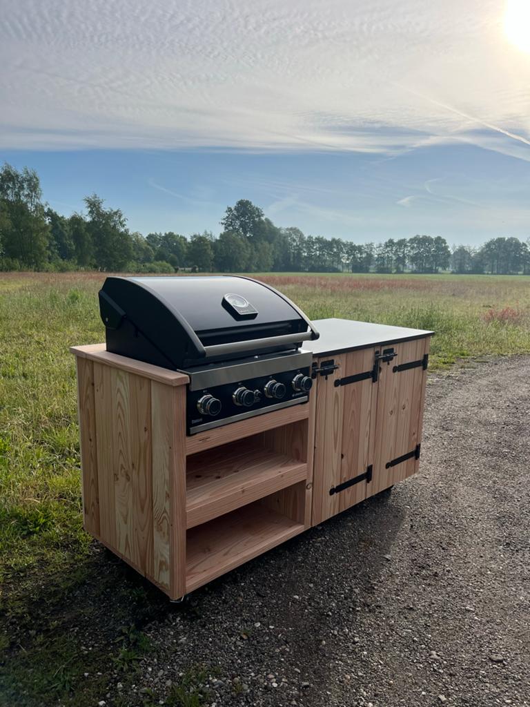 Buitenkeuken met Grandhall/Grandpro G4 gasbarbecue, Ophalen of Verzenden, Zo goed als nieuw