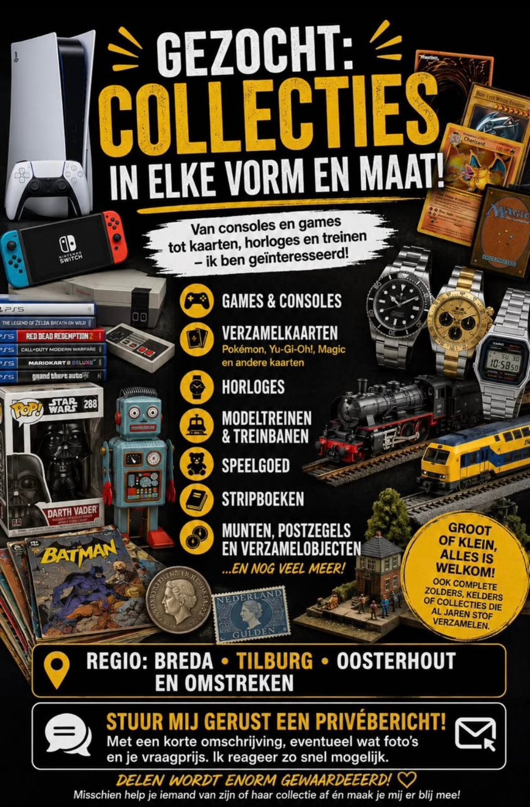 Gezocht: collecties – 1 enkele inkoopdienst, Ophalen, Handelshuis van Zijl, Handelshuisvanzijl@outlook.com, 5165AV