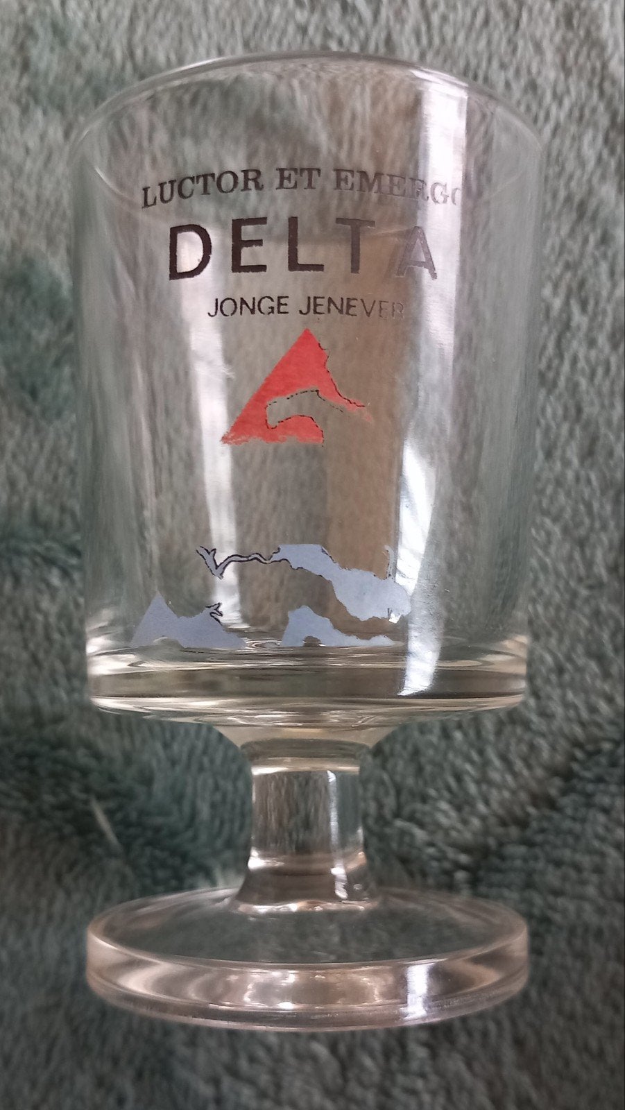 Delta Jenever Nutsbedrijf Zeeland Luctor Et Emergo Eilanden, Ophalen of Verzenden, Zo goed als nieuw, Borrel- of Shotglas