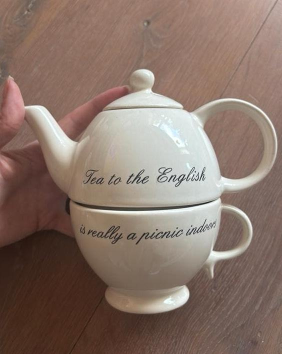 Riviera Maison Tea kopje en theepotje met deksel, Ophalen of Verzenden, Zo goed als nieuw