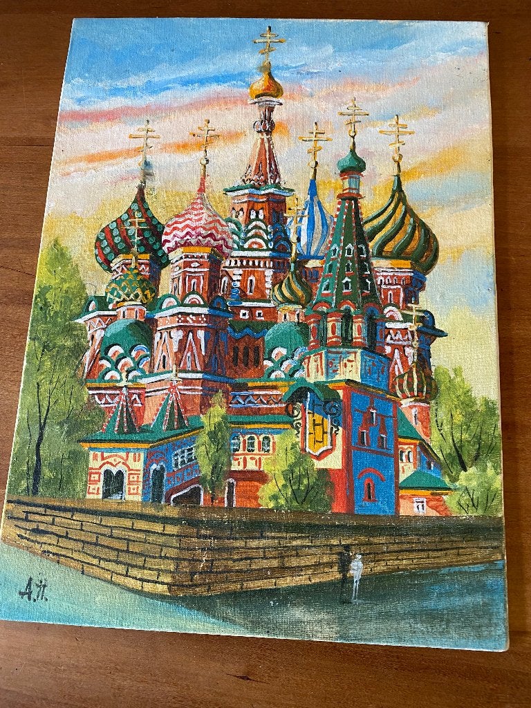 schilderijtje Kremlin, Minder dan 50 cm, Ophalen of Verzenden, Zo goed als nieuw, Schilderij