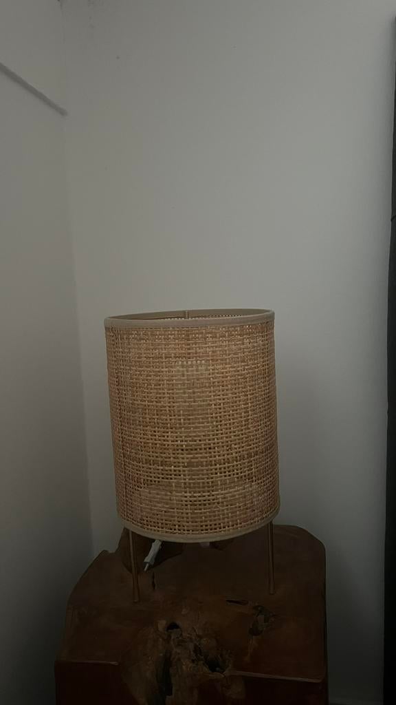 Rotan tafellamp, Ophalen, Zo goed als nieuw, Minder dan 50 cm