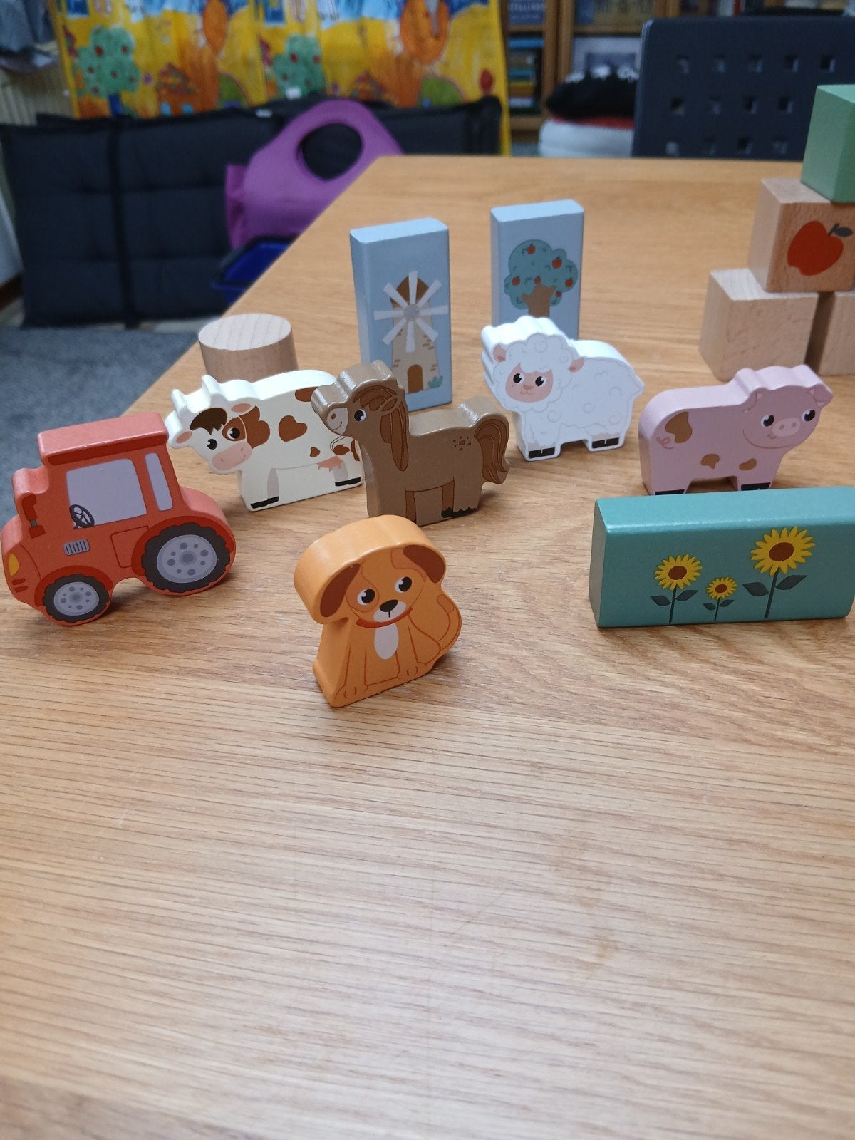 Playing kids houten blokken boerderij met extra 10 blokjes, Kinderen en Baby's, Speelgoed | Houten speelgoed, Ophalen of Verzenden