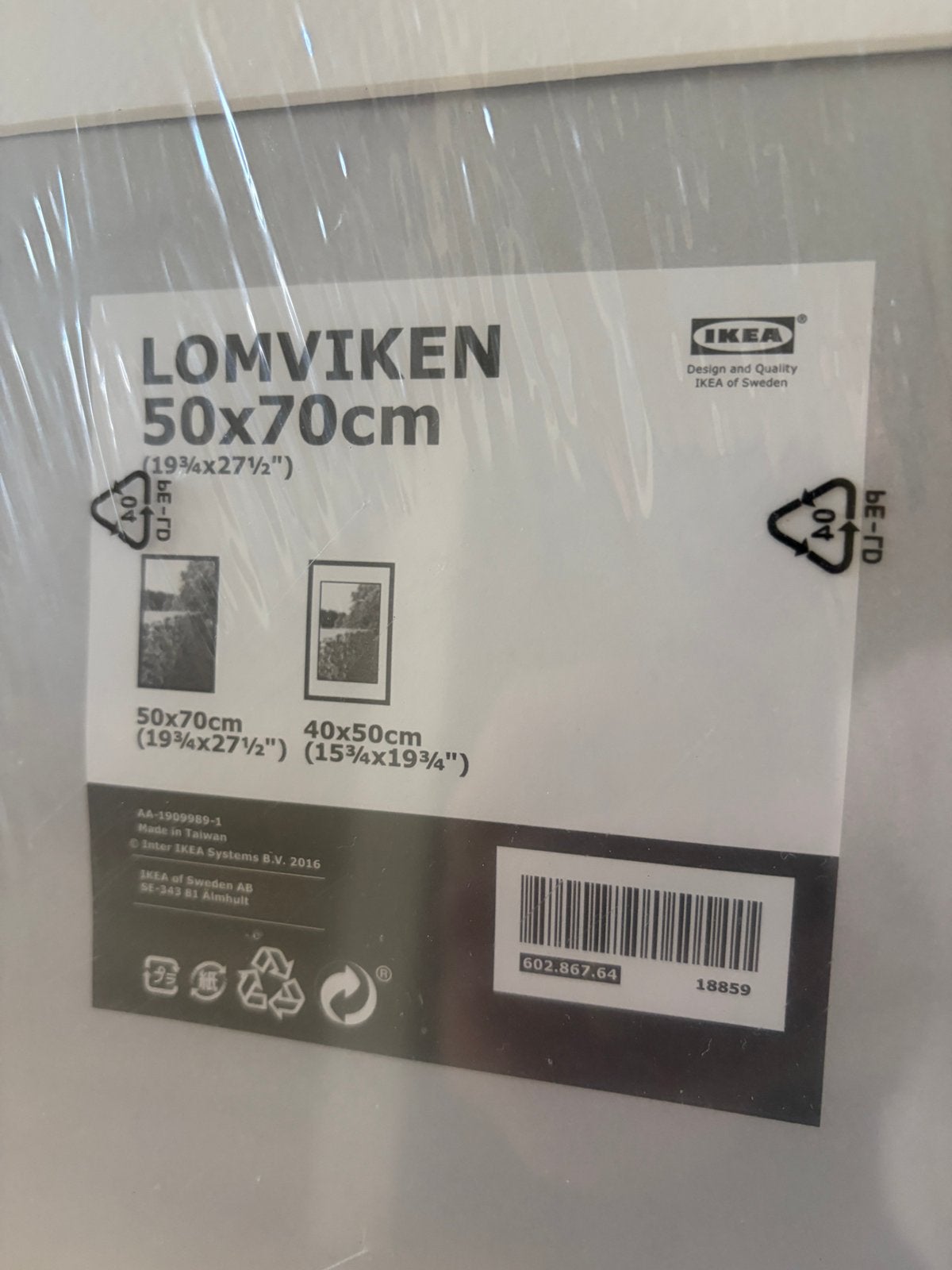IKEA Lomviken lijst, Ophalen, Kunststof, Nieuw, Fotolijst
