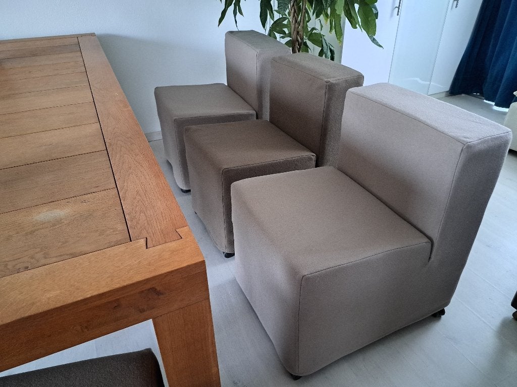 Vier exclusieve, zeer comfortabele, Linteloo design stoelen, Ophalen of Verzenden, Zo goed als nieuw, Stof, Vier