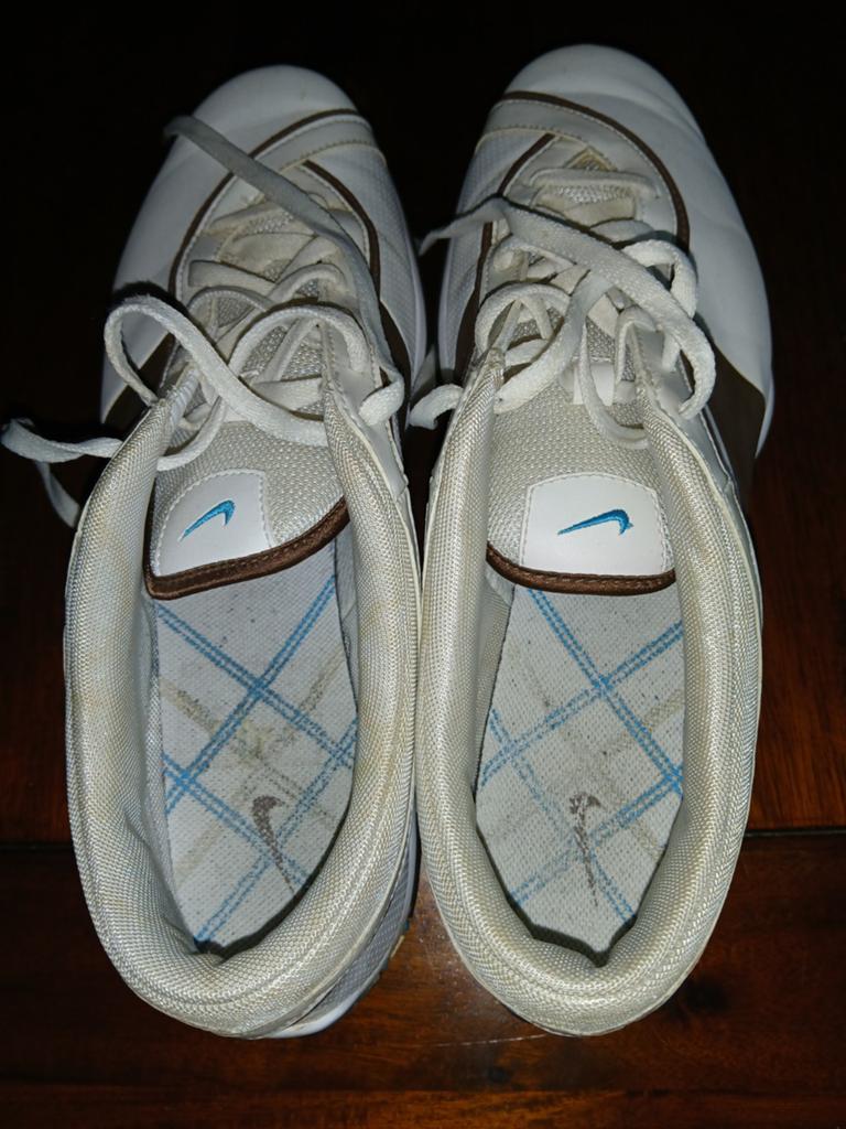 Nike golfschoenen - Wit/Bruin, Ophalen, Gebruikt, Schoenen, Overige merken