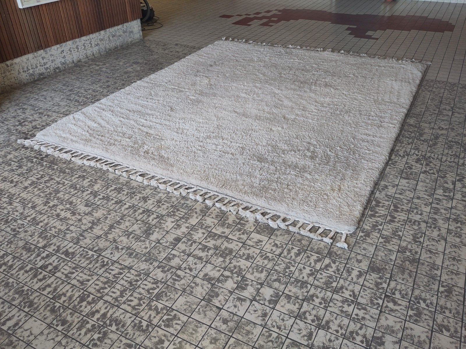 Xl Vloerkleed Berber Wit Handgeknoopt Kleed 250 X 350 Wol, Huis en Inrichting, Stoffering | Tapijten en Kleden, Ophalen, Gebruikt
