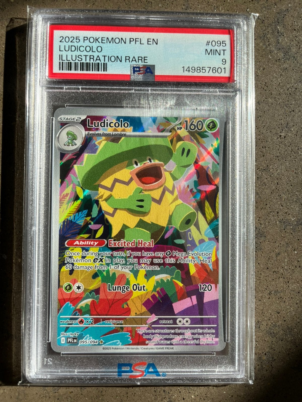 Ludicolo PSA 9 - Phantasmal Flames 2025, Ophalen of Verzenden, Zo goed als nieuw, Losse kaart