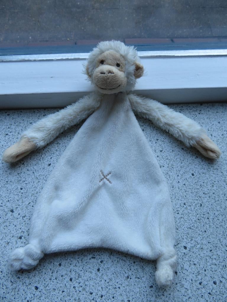 Knuffeldoek aap of aapje Monkey Mickey Happy Horse wit, Happy Horse, Ophalen of Verzenden, Zo goed als nieuw, Wasbaar