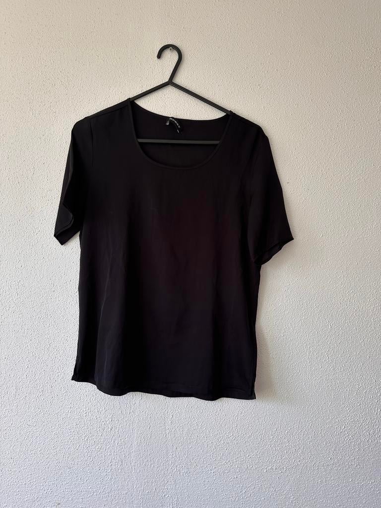 Repeat Cashmere Zijde Top Dames Zwart Maat 36, Kleding | Dames, Verzenden, Nieuw, Zwart, Korte mouw