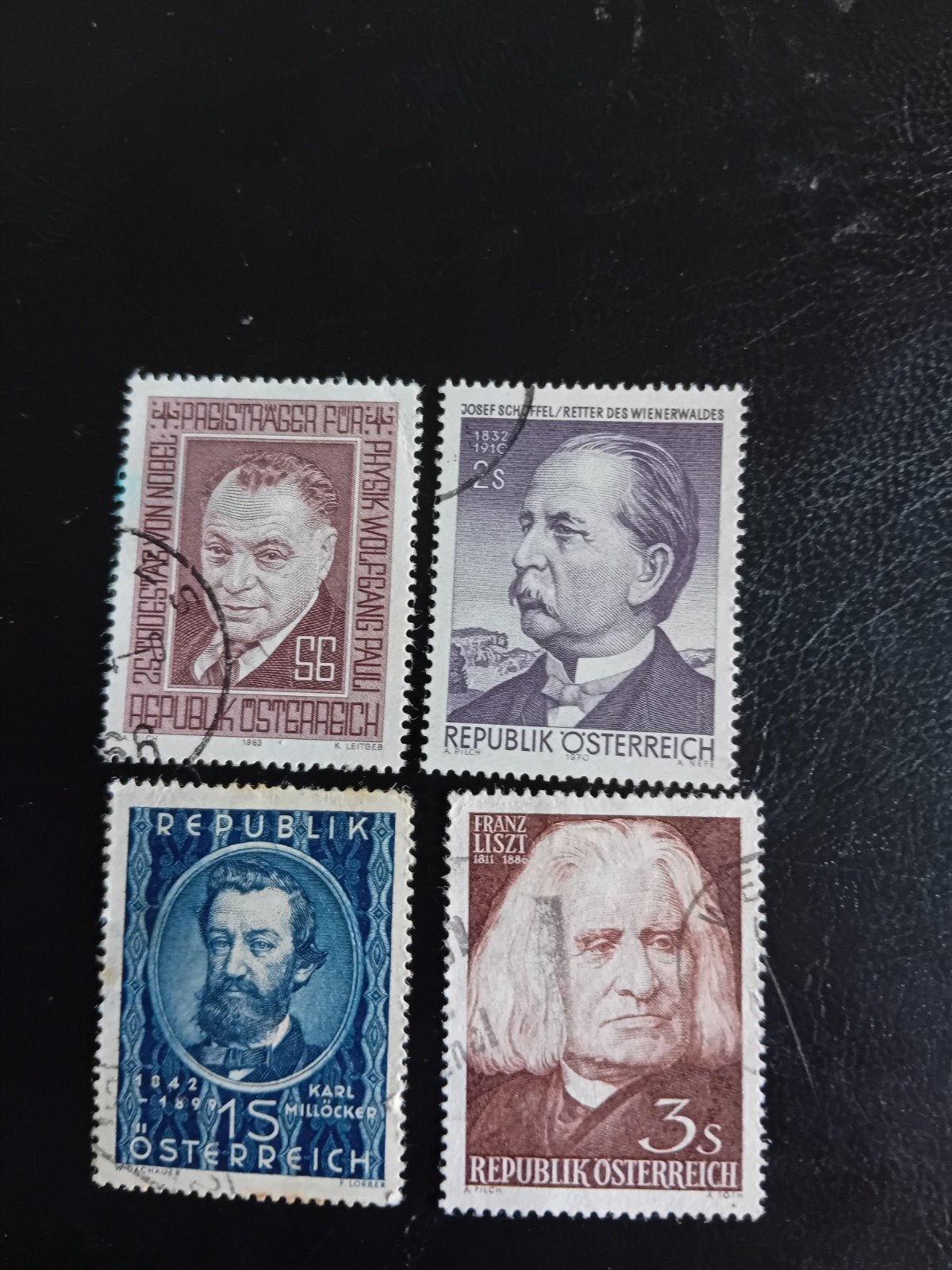 Oostenrijkse postzegels: Wolfgang Pau, Josef Schöffel, Karl, Ophalen of Verzenden, Na 1940, Gestempeld