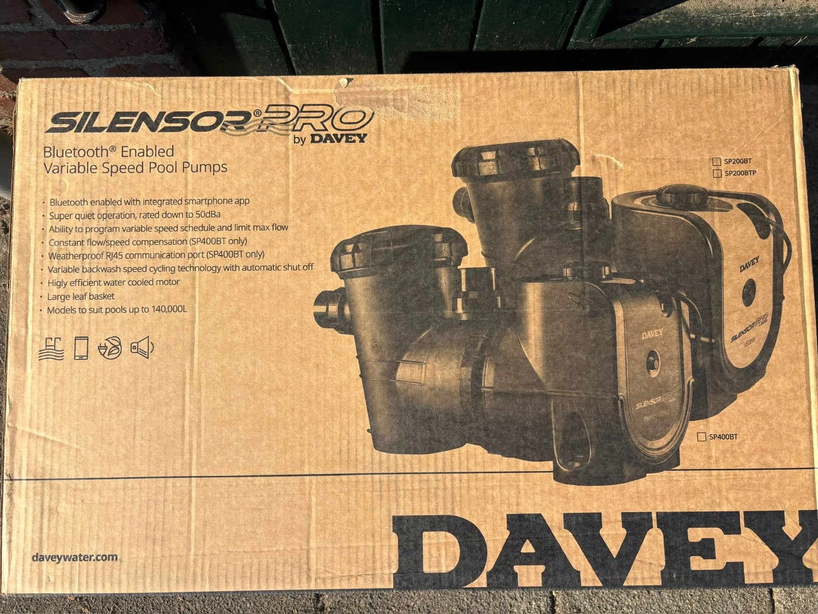 Davey SilensorPro SP200BT variabele zwembadpomp + Bluetooth, Tuin en Terras, Ophalen, Nieuw, Zwembadpomp