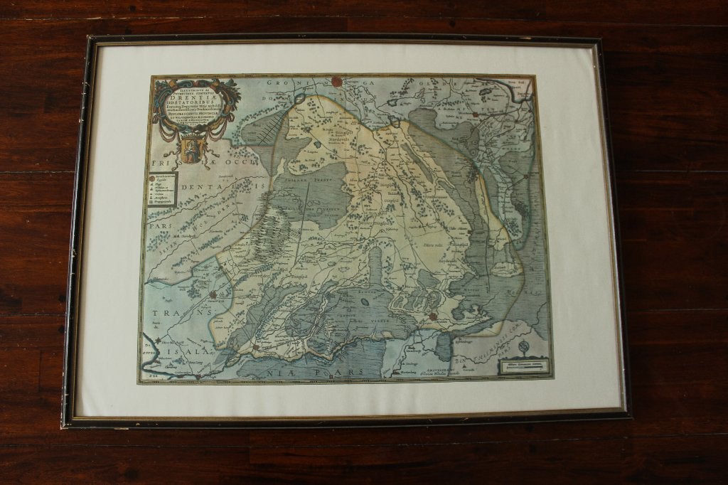 kaart  van oud drenthe, Antiek en Kunst, Achter glas, Oud hollands, Ophalen of Verzenden, Print