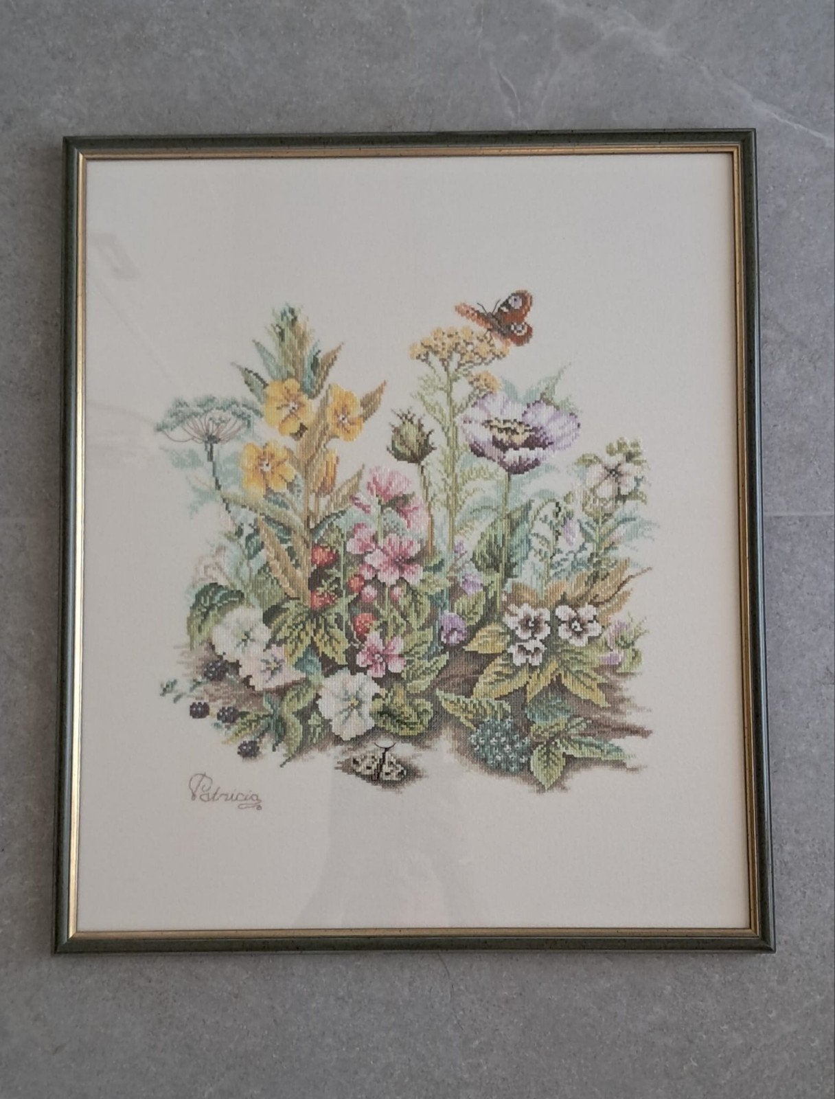 Geborduurd schilderij in lijst, Ophalen, 50 – 75, Zo goed als nieuw, Schilderij