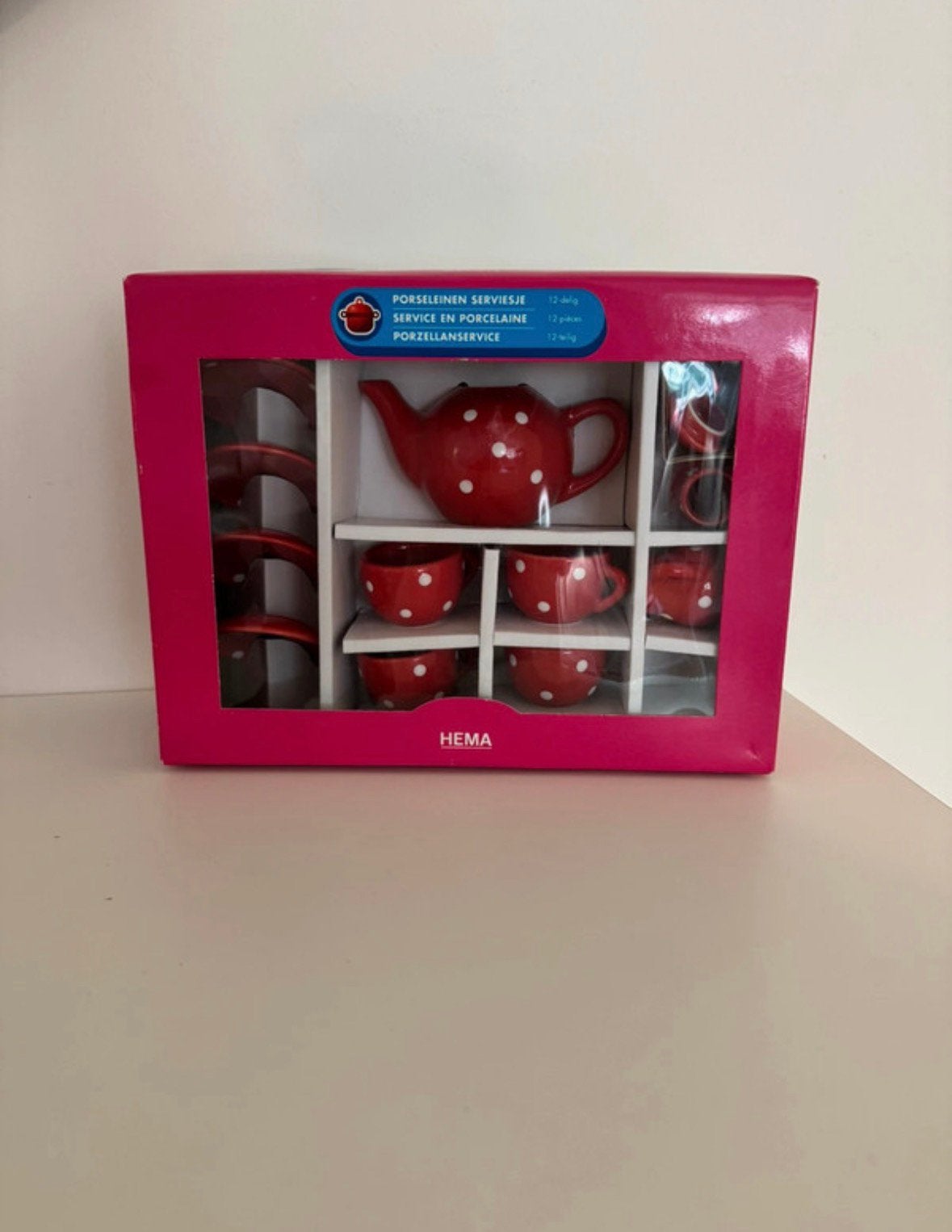 Hema porseleinen kinderservies – 12-delig – nieuw in doos, Verzenden, Nieuw, Toebehoren