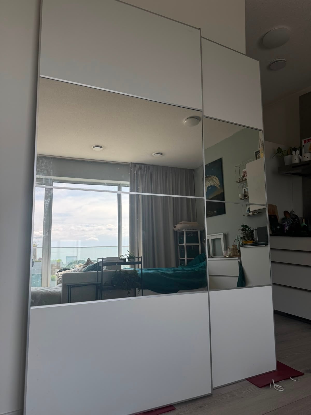 IKEA PAX spiegeldeuren, Huis en Inrichting, Kasten | Kledingkasten, 100 tot 150 cm, 200 cm of meer, Ophalen of Verzenden, Zo goed als nieuw
