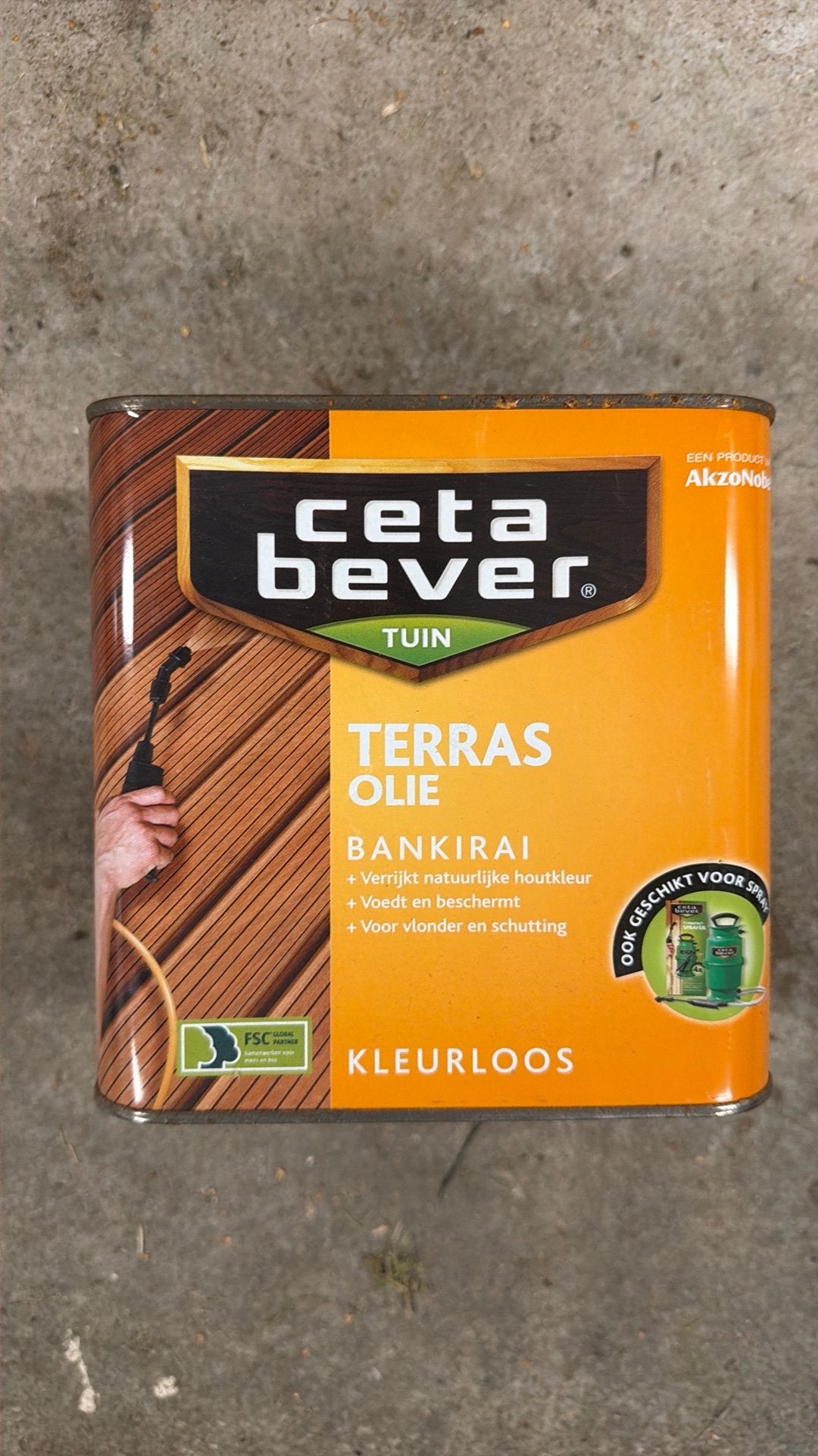 Cetabever terras olie bankirai 2.5 liter, Ophalen, Overige kleuren, Nieuw, Beits