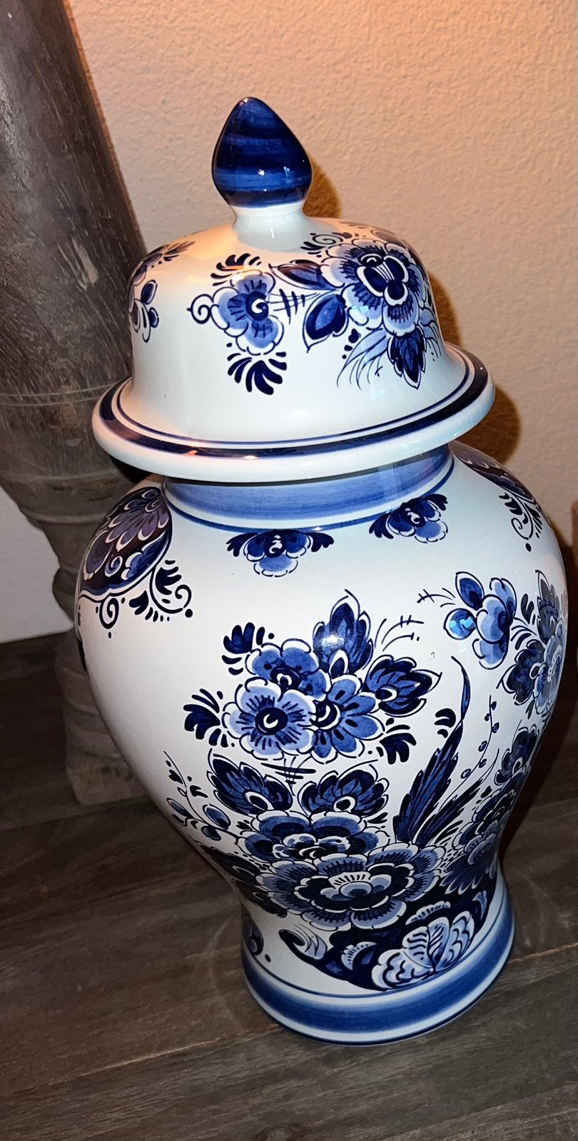 Delfts Blauw gemberpot – handwerk – gemerkt (436), Antiek en Kunst, Ophalen of Verzenden