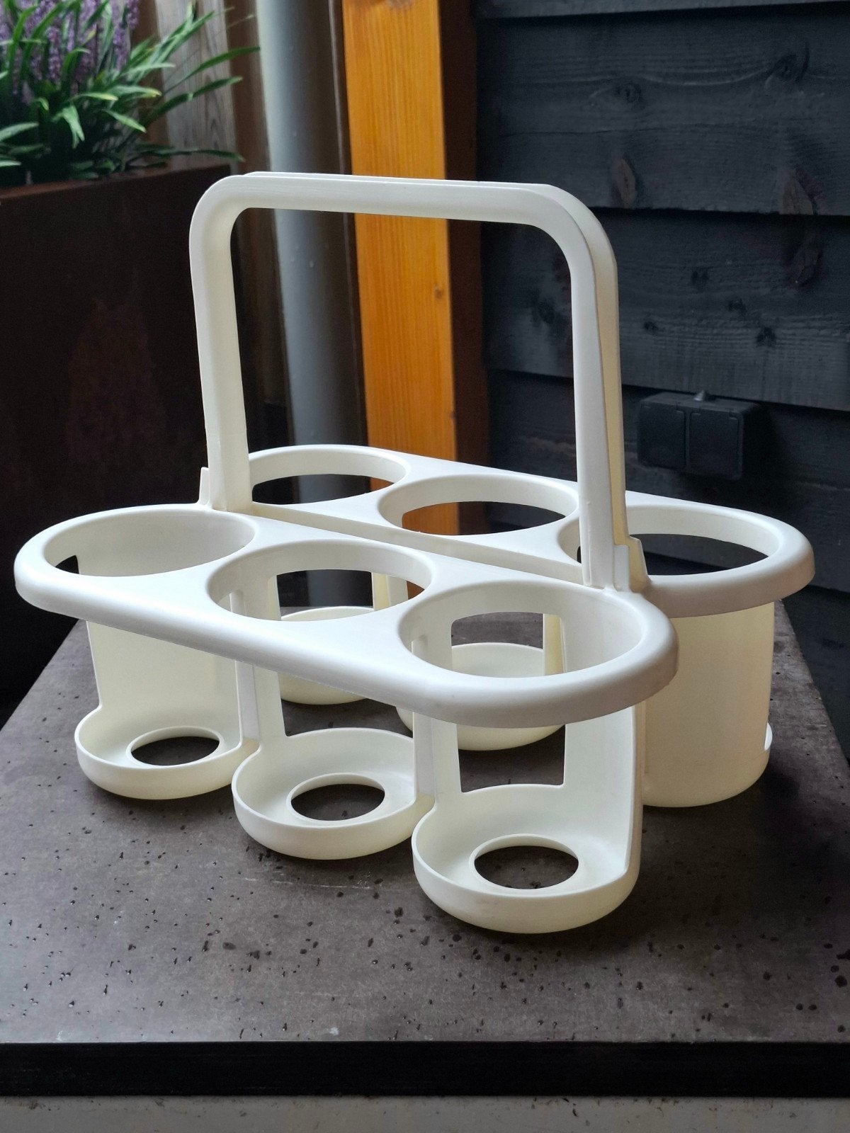 VINTAGE CURVER FLESSENDRAGER/FLESSENREK WIT, jaren 80's, Kunststof, Ophalen of Verzenden, Wit, Overige typen