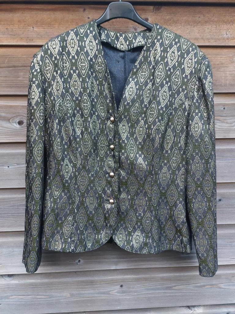 Bewerkt jasje blazer colbert met gouddraad maat 38/M, Ophalen of Verzenden, Zo goed als nieuw, Maat 38/40 (M)