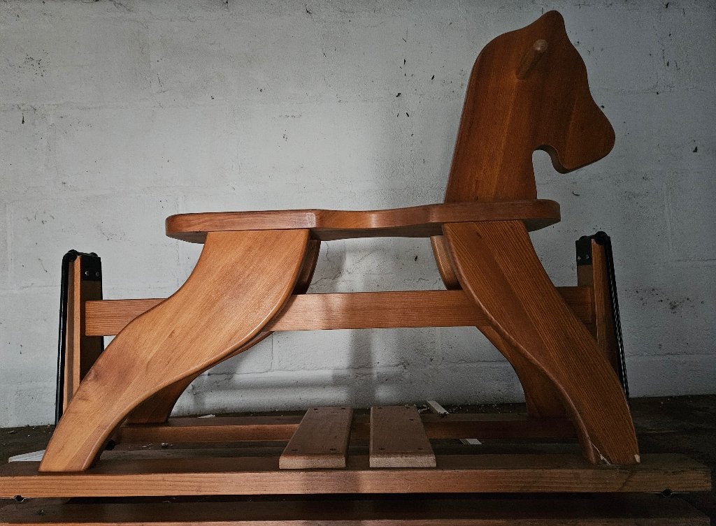 Hobbelpaard merk ‘Broem’  Massief hout- vintage, Ophalen, Zo goed als nieuw