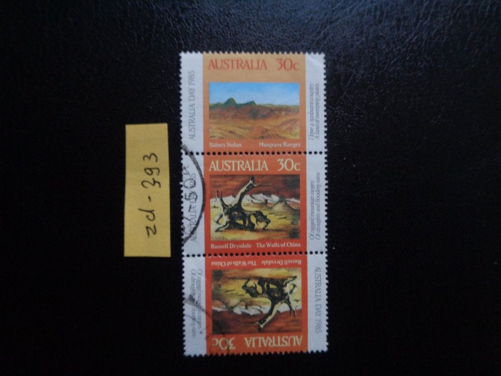 australie - vrije dag / 3 strook met keerdruk 1985 (zd-393), Ophalen of Verzenden, Gestempeld