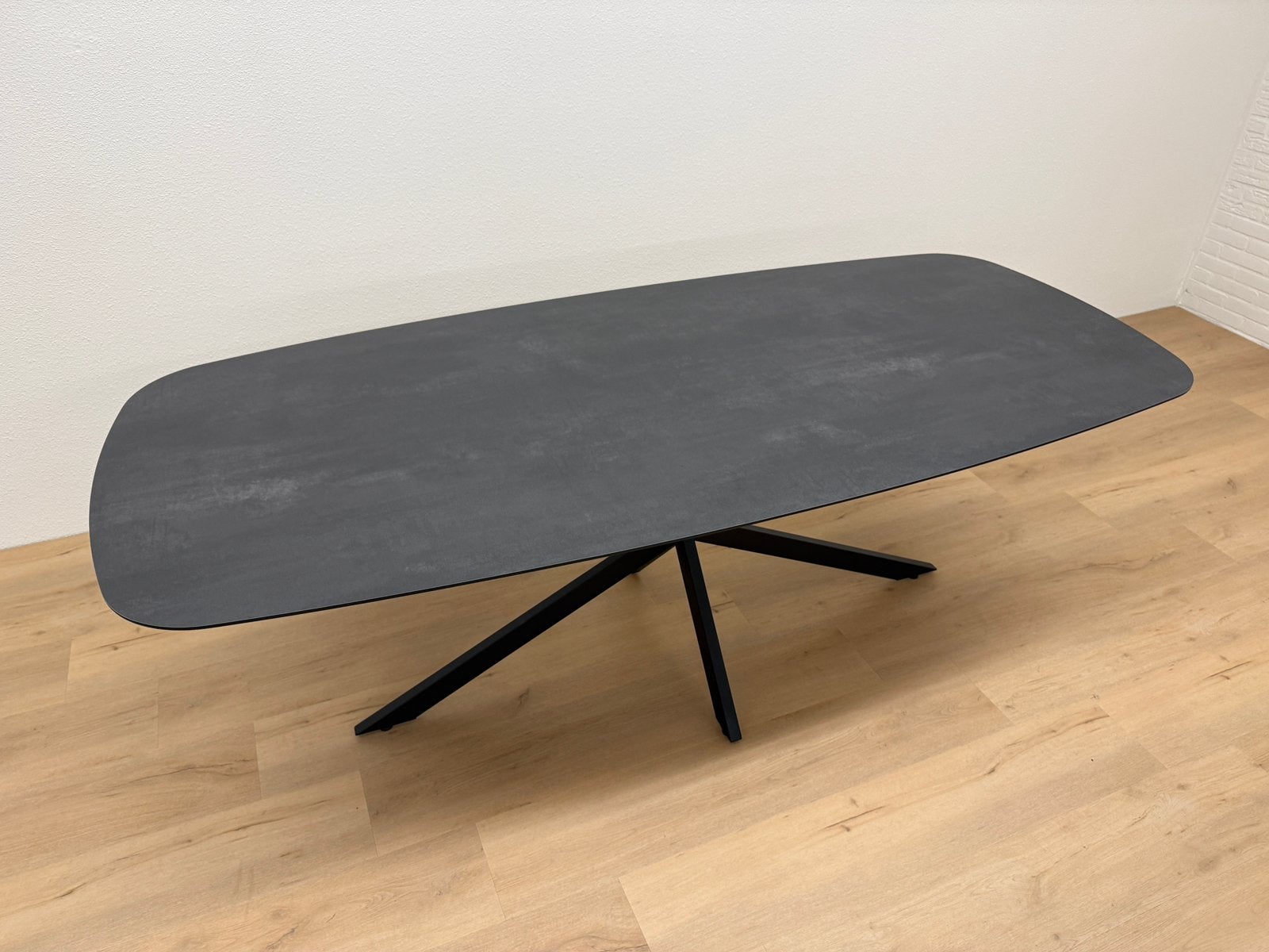 Deens ovale eettafel 220x100 - Antractie HPL - Nu leverbaar, Huis en Inrichting, 100 tot 150 cm, 200 cm of meer, Ophalen of Verzenden