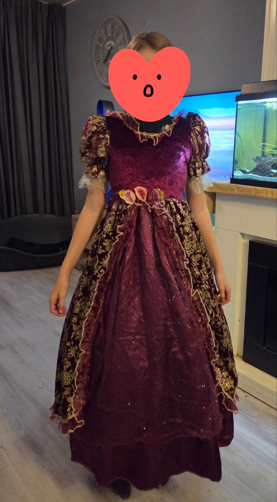 Prachtige Prinsessenjurk met Hoepel - Origineel uit Engeland, Ophalen of Verzenden, Zo goed als nieuw, 134 t/m 140, Meisje