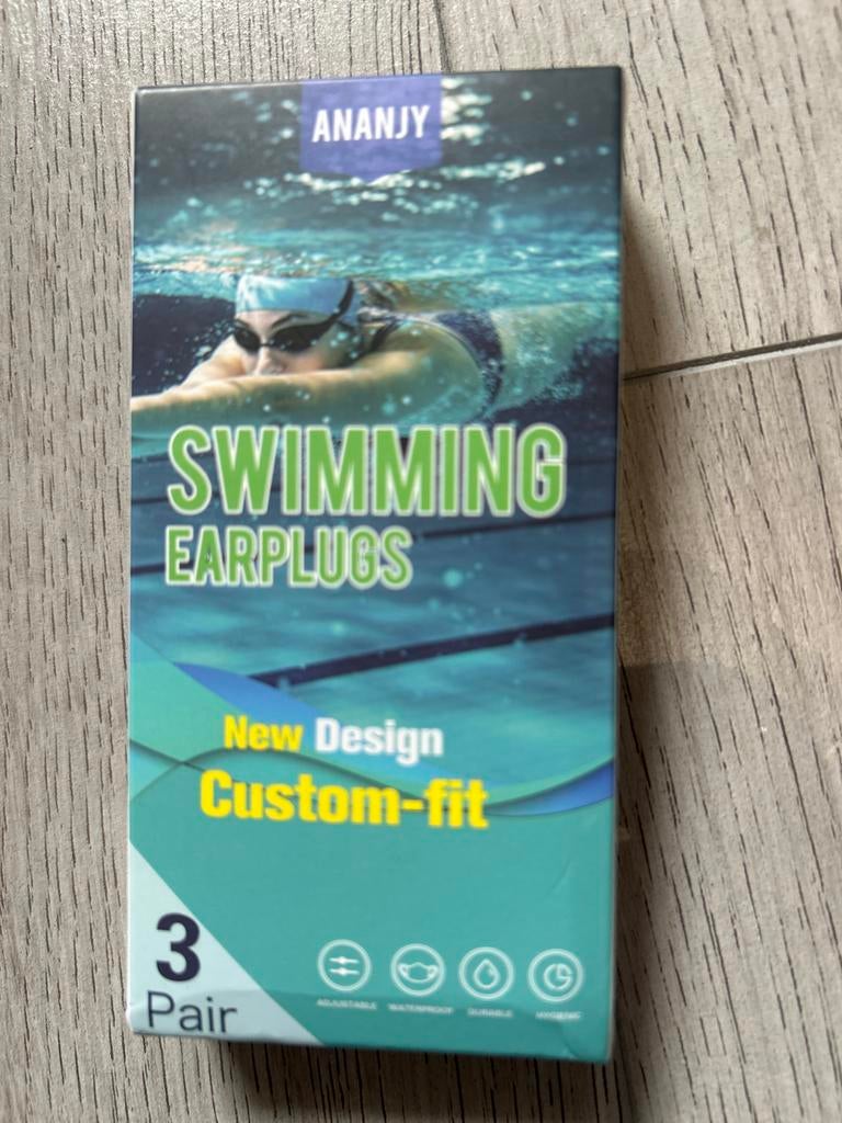 ANANJY Zwem Oordopjes - Nieuw Ontwerp, Custom-fit (3 Paar), Ophalen, Nieuw, Overige typen