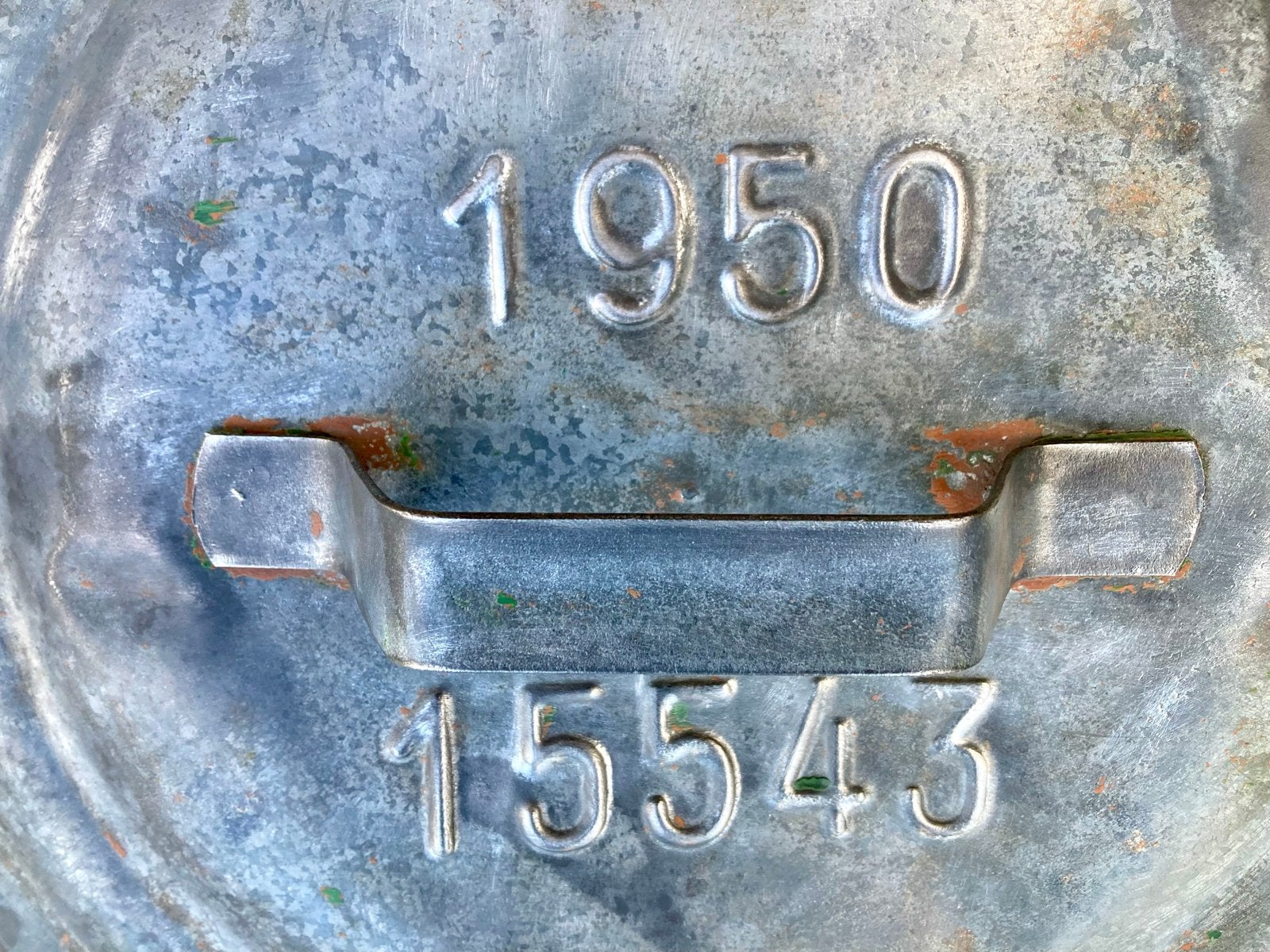 Vintage zinken vuilnisbak + deksel en handvat- Schiedam 1950, Ophalen