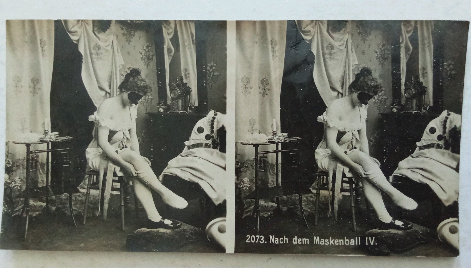 Stereofoto: Nach dem Maskenball IV - erotiek, Ophalen of Verzenden