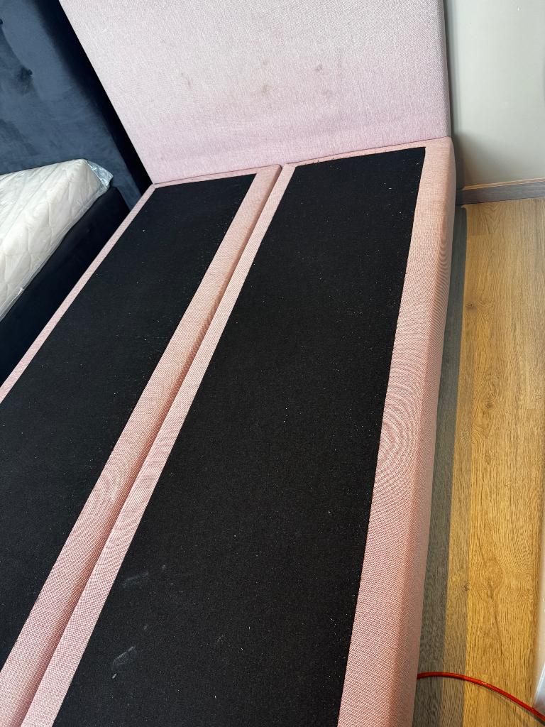 Twee persoonsbed, Huis en Inrichting, Slaapkamer | Boxsprings, Gebruikt, 120 cm, 200 cm, Twijfelaar, Overige kleuren, Ophalen