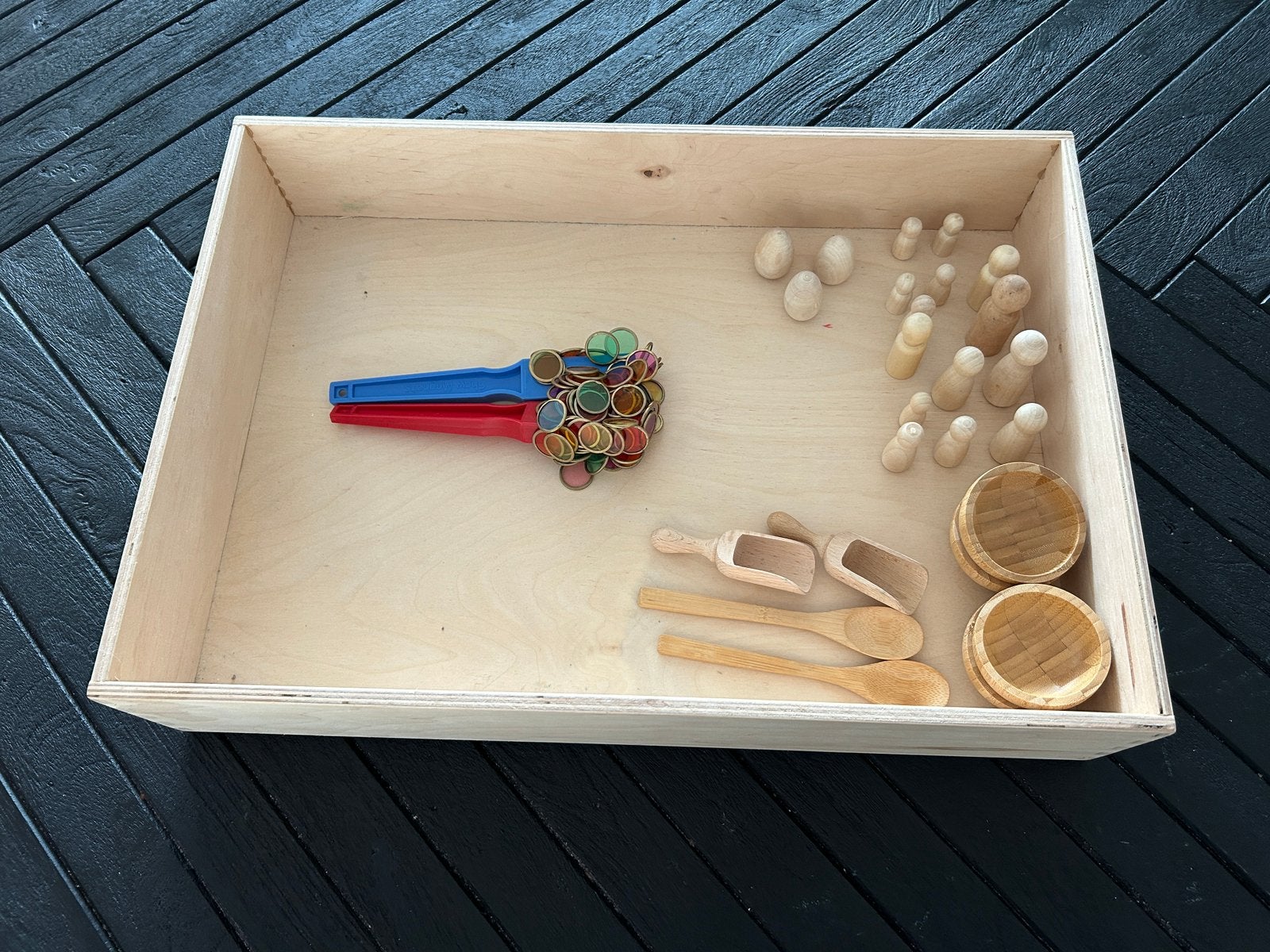 Houten speelbak met accessoires, Ophalen, Zo goed als nieuw, Overige typen