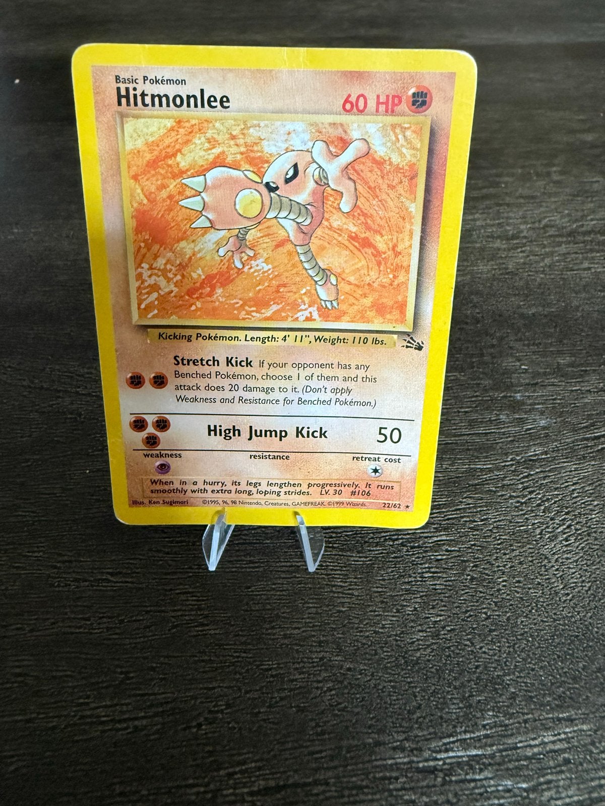 Hitmonlee 22/62 Fossil set, Ophalen of Verzenden, Zo goed als nieuw, Losse kaart